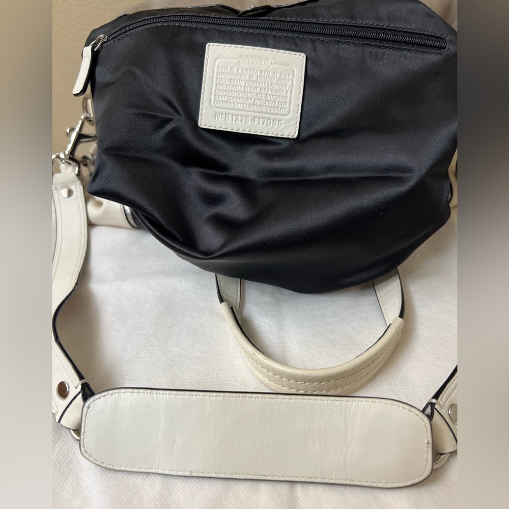 Coach Ashley Taupe and Cream Leather Shoulder Bag - Picture 3 of 14